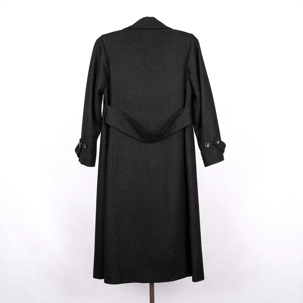 Harve Benard Holtzman Women's Classic Black Wool Blend Coat SZ 8 Petite Belarus
